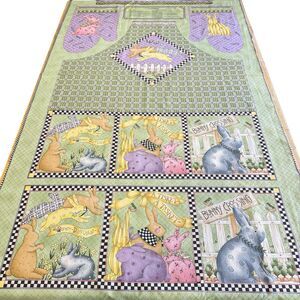 Debbie Mumm Springtime Rabbits Apron & Potholder Panel Mumms The Word SSI VTG